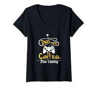 Mujer No te preocupes, Dios tiene el control. - Spanish Bible Tee Camiseta Cuello V