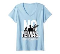 Mujer No Temas. Yo Estoy contigo - Arte Cristiano Español Camiseta Cuello V