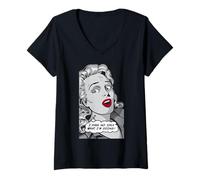 Mujer No Tengo Idea de lo Que Estoy Haciendo Chica Pop Art Vintage humorística Camiseta Cuello V