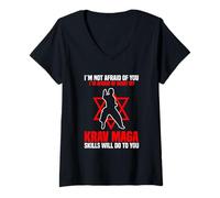 Mujer No Tengo Miedo de ti Krav Maga Habilidades Artes Marciales Camiseta Cuello V