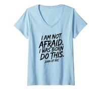 Mujer No Tengo Miedo. Nací para Hacer Esto. Impresión Negra Camiseta Cuello V