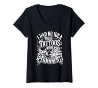 Mujer No tenía idea de que estos tatuajes eran Camiseta Cuello V