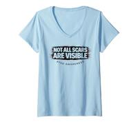 Mujer No Todas Las Cicatrices Son visibles Conciencia sobre el TEPT Fallo Invisible Camiseta Cuello V