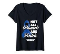 Mujer No Todas Las heridas Son visibles Concientización sobre la Enfermedad de Fabry Camiseta Cuello V