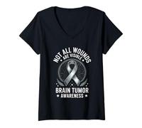 Mujer No todas las heridas son visibles: la diversión del tumor Camiseta Cuello V