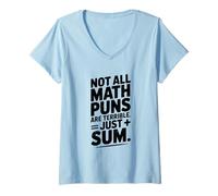 Mujer No Todos los Juegos de Palabras matemáticas Son terribles, Solo Suma Camiseta Cuello V