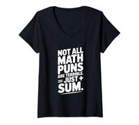 Mujer No Todos los Juegos de Palabras matemáticas Son terribles, Solo Suma Camiseta Cuello V