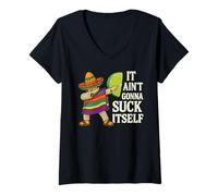 Mujer No va a chuparse a sí Mismo Divertido Dabbing Mexicano Fiesta Hombres Camiseta Cuello V