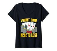 Mujer No Vine A Perder Juego Poker Casino Humor Camiseta Cuello V