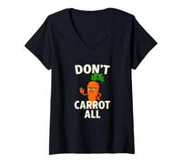 Mujer No zanahories Todo Humor Vegetariano sarcástico Divertido Camiseta Cuello V