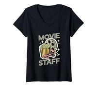 Mujer Noche de Cine Cine Goer Movies Lover Funny Movie Staff Camiseta Cuello V
