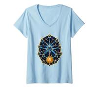 Mujer Nodo Enrutamiento Mapa Estelar Camiseta Cuello V