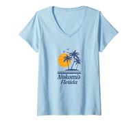 Mujer Nokomis Florida FL Beach Sarasota City Town Vacaciones Camiseta Cuello V