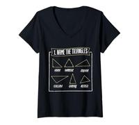 Mujer Nombra el triángulo - matemáticas Triangular resolución de Problemas Camiseta Cuello V
