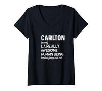 Mujer Nombre Carlton - Definición de Nombre Divertido - Diccionario de Nombres Camiseta Cuello V