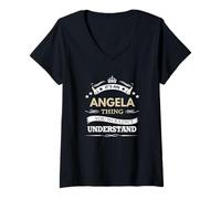 Mujer Nombre de Angela - es una Cosa Camiseta Cuello V
