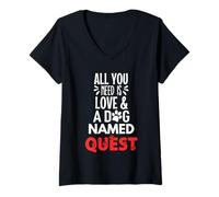 Mujer Nombre de perro Búsqueda - ¡Todo lo que necesitas es amor! Camiseta Cuello V