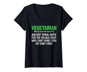 Mujer Nombre Tribal Antiguo Vegetariano para el Idiota del Pueblo Que Puede Camiseta Cuello V