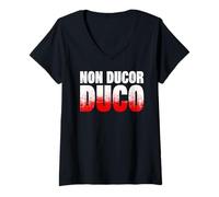 Mujer Non Ducor. Duco. Frase Latina Que Significa No Soy guiado, yo lidero Camiseta Cuello V