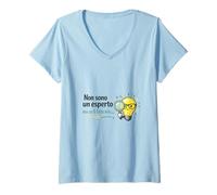 Mujer Non Sono un esperto, Pero Soy un Hecho mío - irónica Divertida Camiseta Cuello V
