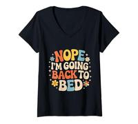 Mujer Nope I'm Going Back To Bed Sleep Mood Low Energy - Camiseta Cuello V