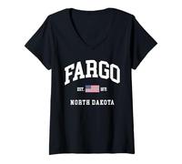 Mujer North Dakota Fargo Hometown Fargo North Dakota Retro Camiseta Camiseta Cuello V
