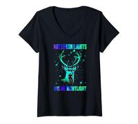 Mujer Northern Lights Are My Nightlight Camiseta Cuello V
