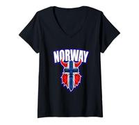 Mujer Noruega Souvenirs 2026 Fans Norwegian Fjords Cruise Vacaciones Camiseta Cuello V