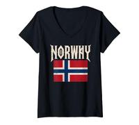 Mujer Norway with Norwegian Flag Colors. Men, Women & Kids Camiseta Cuello V