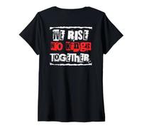 Mujer Nos levantamos juntos No Kings No Trump Stand Protesta Acusación Camiseta Cuello V