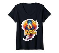 Mujer Nos levantamos juntos Phoenix Fire Bird Rising Ashes Grupo de equipo Camiseta Cuello V