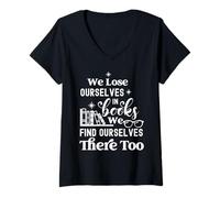 Mujer Nos perdemos en los Libros, Funny Reader Library Book Lovers Camiseta Cuello V