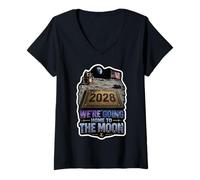 Mujer Nos Vamos a casa a la Luna 2028 Camiseta Cuello V