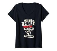 Mujer Nosotros, el pueblo, nos levantamos contra la tiranía No hay reyes que disentamos Camiseta Cuello V