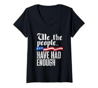 Mujer Nosotros la Gente ha Tenido Suficiente Vintage USA Old 1776 Camiseta Cuello V