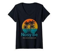 Mujer Nosy Be Madagascar Island Malgache Vacaciones Camiseta Cuello V