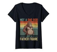 Mujer Not a Dad BOD Just a Father Figura Retro Bigfoot Vintage Camiseta Cuello V