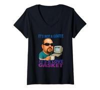 Mujer Not A Goatee It's A Love Gasket Funny Nerd Camiseta Cuello V