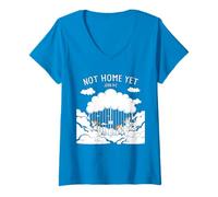 Mujer Not Home Yet - John 14:2 Christian Faith Jesus Quote Heaven Camiseta Cuello V