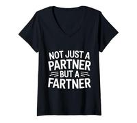 Mujer Not Just A Partner But A Fartner Couple Fart Jokes - Camiseta Cuello V