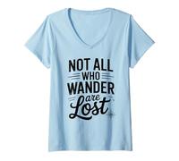 Mujer Not Lost Explorer - Camisa de Viaje, Senderismo, Camping, pasión por los Viajes Camiseta Cuello V