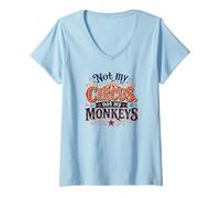 Mujer Not My Circus Not My Monkeys Funny Sarcastic Humor Camiseta Cuello V
