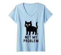 Mujer Not My Problem Cat Camiseta Cuello V