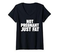 Mujer not pregnant just fat Camiseta Cuello V