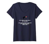 Mujer Not Sure if I Can Jingle All The Way - Cat Funny Christmas Camiseta Cuello V