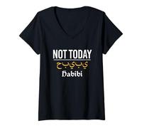 Mujer Not Today Habibi Árabe Islam Islámico Divertido Musulmán Camiseta Cuello V