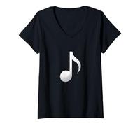 Mujer Nota musical divertida clave musical para músicos divertidos Camiseta Cuello V