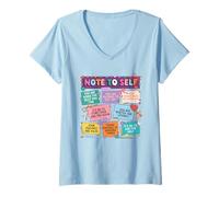 Mujer Nota para Las afirmaciones autopositivas Autocuidado Camiseta Cuello V