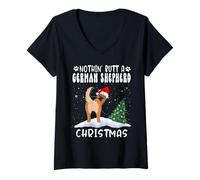 Mujer Nothing Butt A German Shepherd Dog Christmas Funny Xmas Camiseta Cuello V