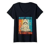 Mujer Novedad gráfica Not Now I'm Knitting Camiseta Cuello V